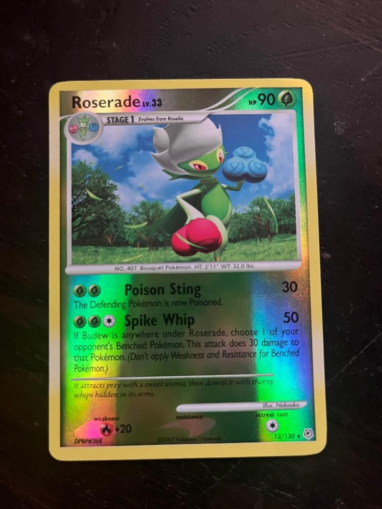 Pokemon kaart Roserade Lv.33 (DP 13), Ophalen of Verzenden, Nieuw, Losse kaart, Foil