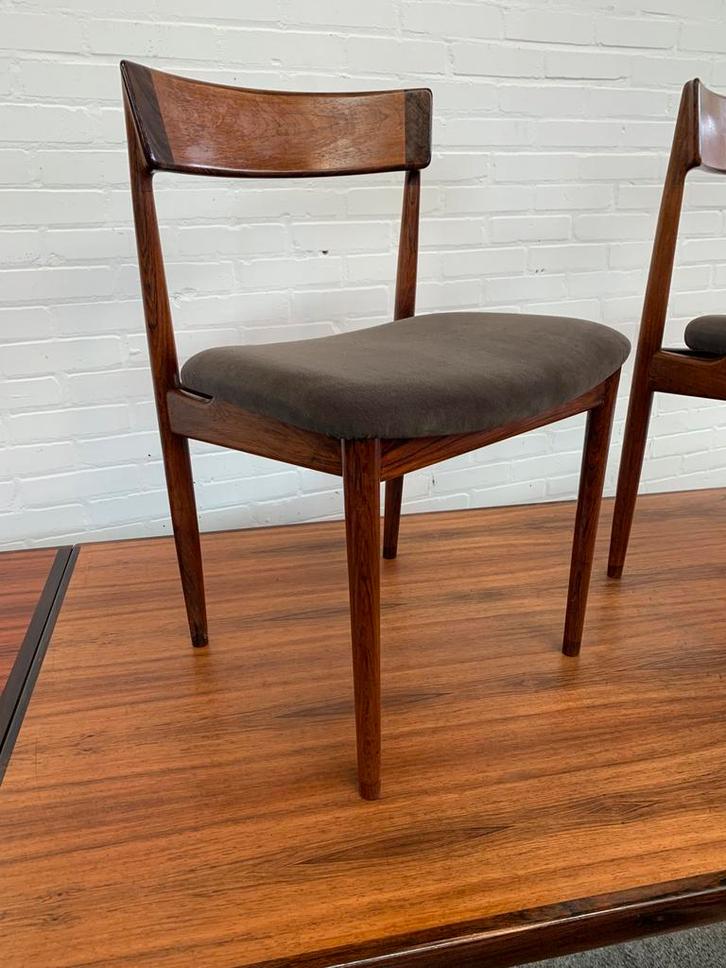 Vier Henry Rosengren Hansen Deense palissanderhouten stoelen, Huis en Inrichting, Stoelen, Gebruikt, Vier, Bruin, Ophalen of Verzenden