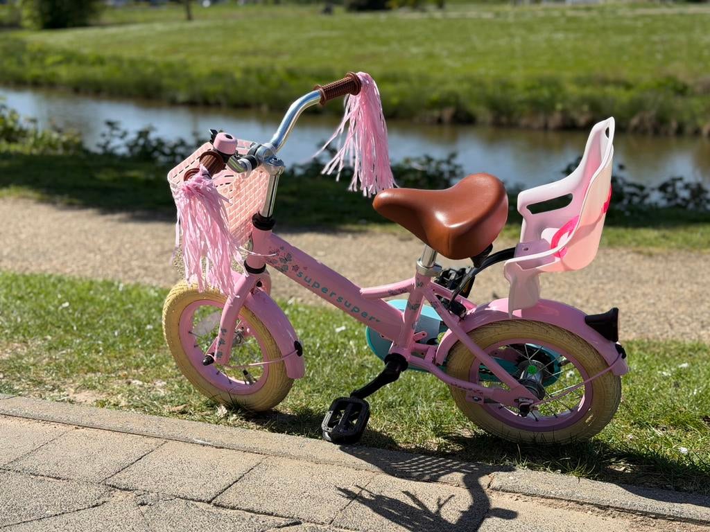 Supersuper little miss roze meisjesfiets 12 inch, Fietsen en Brommers, Brommers | Tomos, Ophalen of Verzenden, Zo goed als nieuw