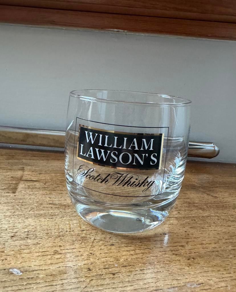 William Lawson’s whisky glas, Ophalen of Verzenden, Zo goed als nieuw, Borrel- of Shotglas