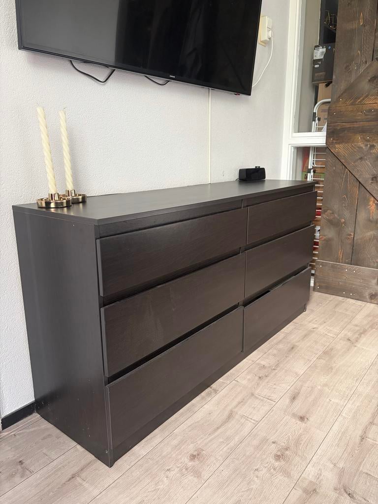 IKEA ladekast met 6 lades - Zwart, Huis en Inrichting, Kasten | Ladekasten, Gebruikt, 100 tot 150 cm, 5 laden of meer, Ophalen of Verzenden