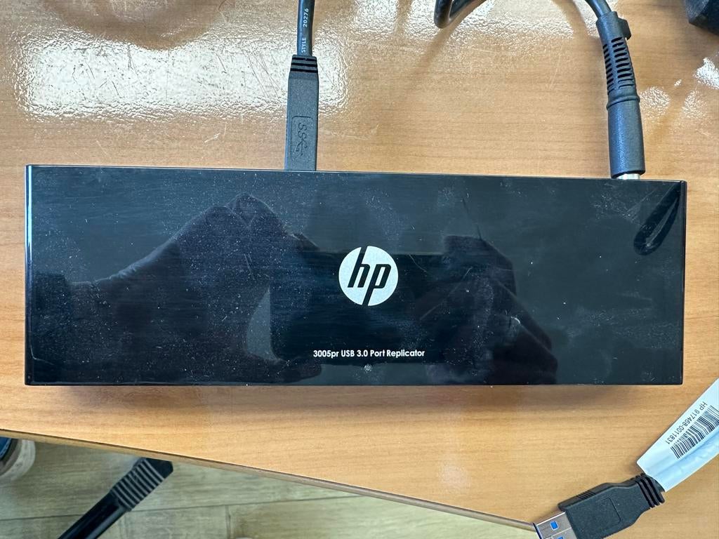 HP 3005pr USB 3.0 Port Replicator, Computers en Software, Dockingstations, Ophalen, Gebruikt, Docking station, Laptop
