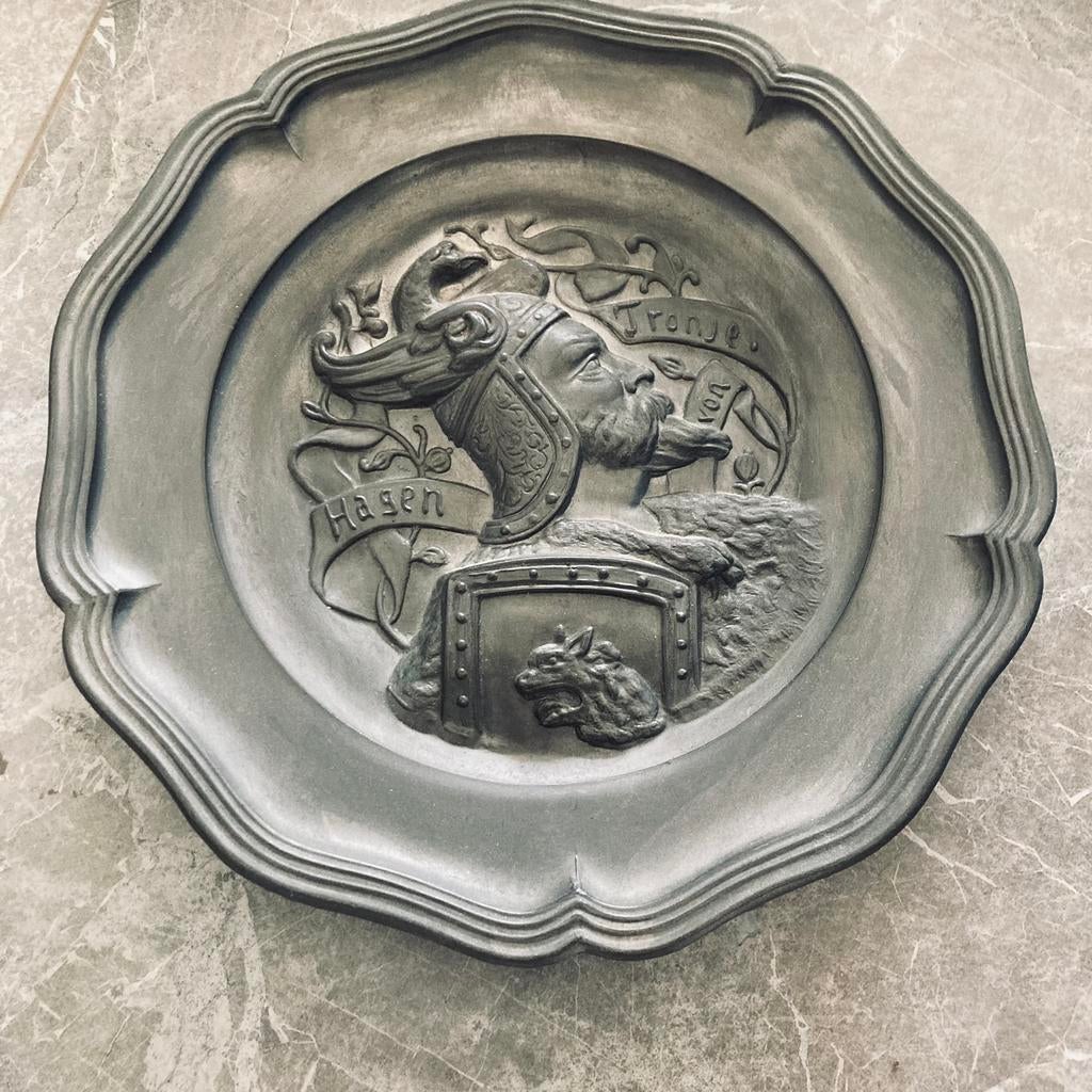 Tinnen wandbordje, Antiek en Kunst, Antiek | Tin, Ophalen of Verzenden