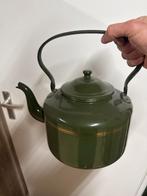 Groene emaille theeketel met gouden strepen, Antiek en Kunst, Ophalen