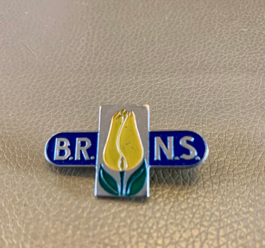 Vintage B.R. N.S. Speldje met Tulp, Ophalen of Verzenden, Gebruikt, Overige onderwerpen, Speldje of Pin