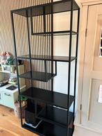 Zwart metalen open kast met asymmetrische planken, Ophalen, Met plank(en), Gebruikt, 200 cm of meer