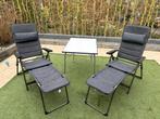 Campingtafel & verstelbare stoel met voetensteun, Ophalen of Verzenden, Zo goed als nieuw, Campingtafel