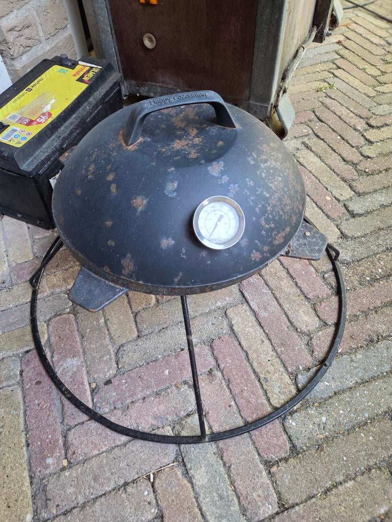 Happy Cocooning grillplaat grill bbq Inclusief deksel, Tuin en Terras, Vuurtafels, Ophalen of Verzenden