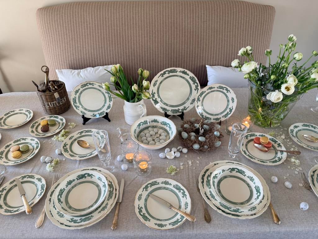 Royal Cauldon green Dragon servies antiek porselein, Antiek en Kunst, Ophalen