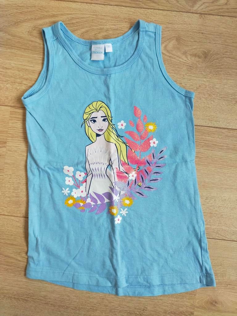 Zgan! Mooi blauw singlet met Elsa van Frozen! Mt 116, Meisje, Ophalen of Verzenden, Zo goed als nieuw, Shirt of Longsleeve