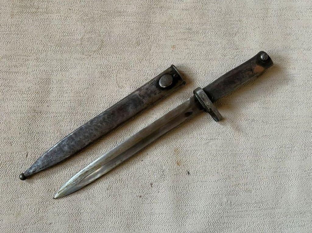 wo1 - Duitse Ersatz bajonet, ijzeren handvat met schede, Verzamelen, Militaria | Algemeen, Ophalen of Verzenden, Landmacht, Duitsland