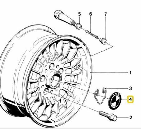 Naafembleem velgen oldtimer BMW 70 mm bollend 36131122132 11, -, Nieuw, Ophalen of Verzenden, -