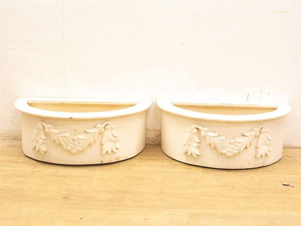 2 plastic bloembakken 24005, Tuin en Terras, Bloembakken en Plantenbakken, Gebruikt, Kunststof, Minder dan 30 cm, 60 tot 100 cm