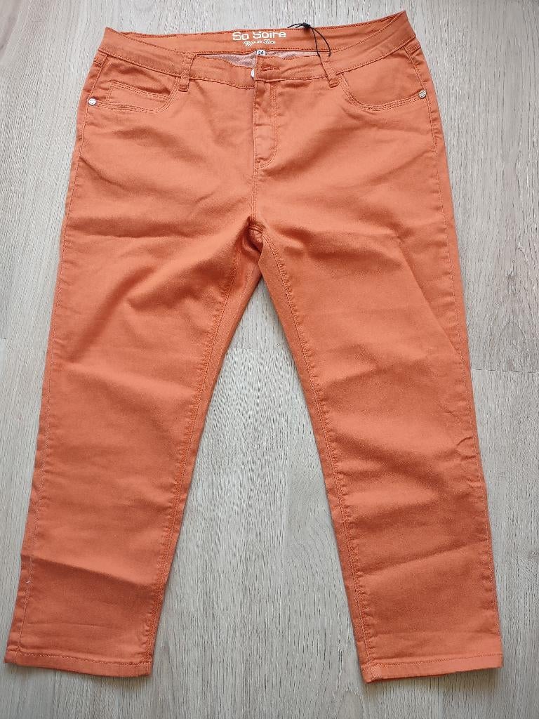 so soire 3/4 broek, lizzy, oranje/mango, NIEUW!, So Soire, Maat 42/44 (L), Nieuw, Oranje