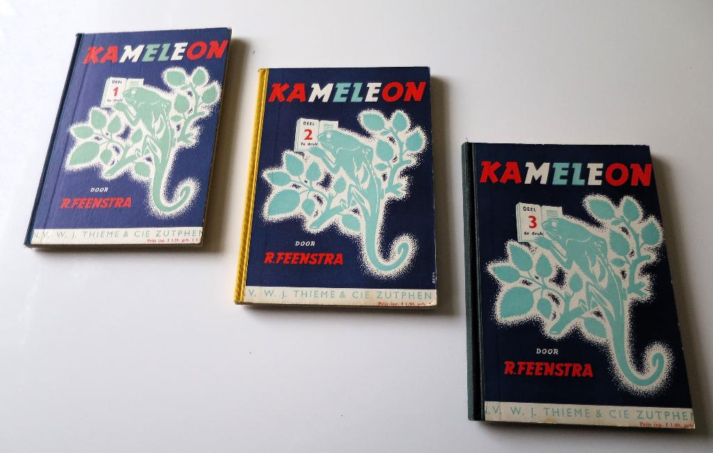 Oude schoolboekjes Kameleon 3 stuks, Ophalen, Gebruikt