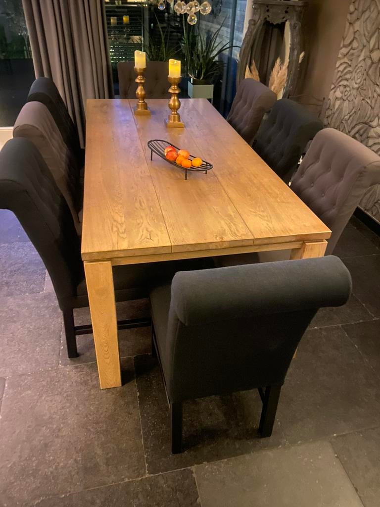 Landelijke 8 persoons eethoek, Ophalen, Gebruikt, Landelijk, klassiek., 8 stoelen of meer