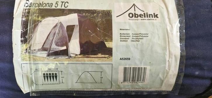Obelink katoenen Barcelona 5 TC Tent - Ruime Gezinstent, Ophalen