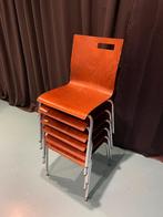 6 Schoolstoelen, Gebruikt, Bruin, Ophalen of Verzenden, Vijf, Zes of meer stoelen