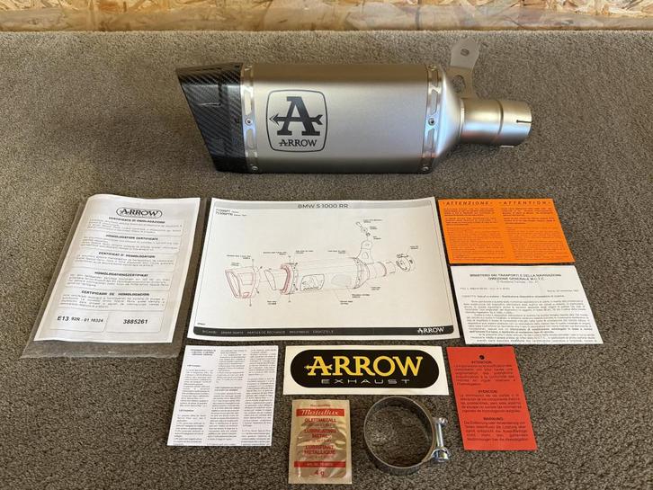 Arrow Pista uitlaat demper BMW S1000RR 19-24 S1000R 21-24, Motoren, Onderdelen | BMW, Gebruikt, Verzenden