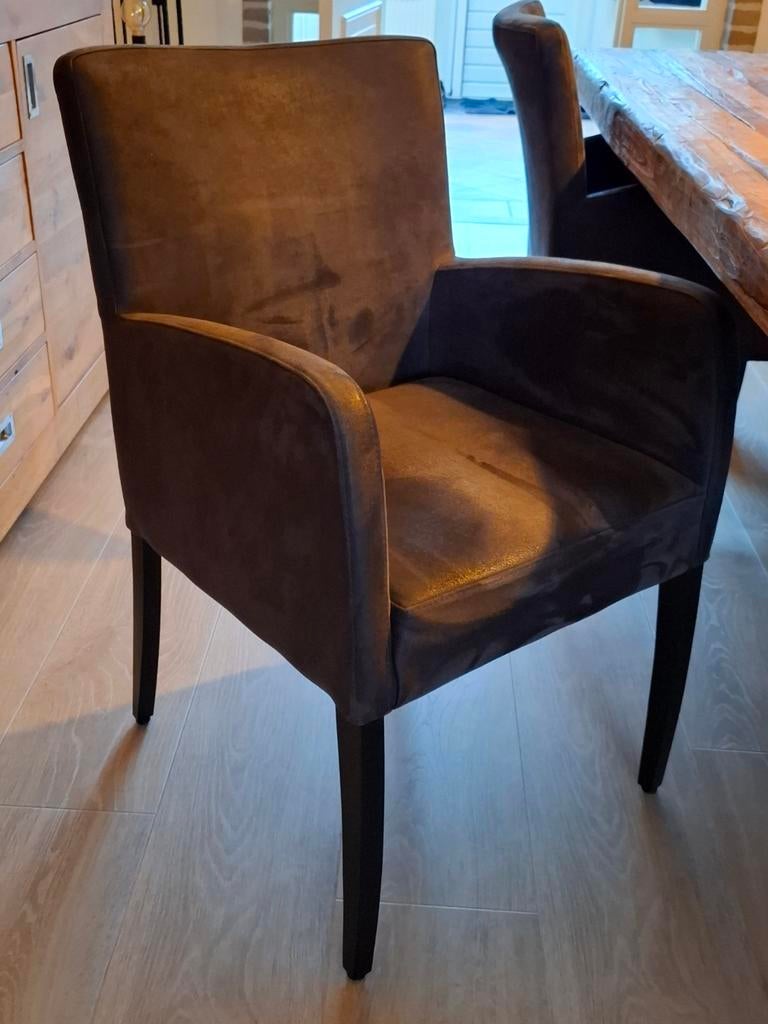 Goossens Eetkamerstoelen, Huis en Inrichting, Stoelen, Ophalen, Zwart, Leer, Zo goed als nieuw