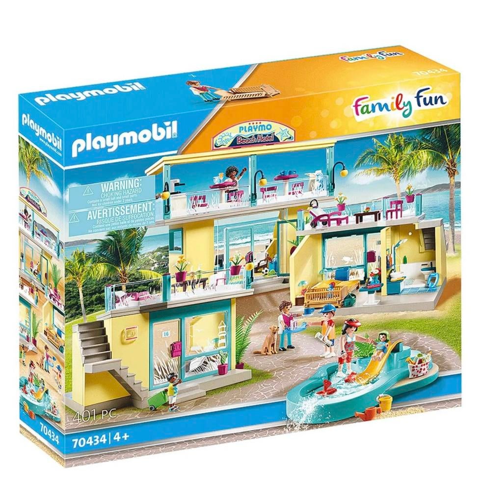 Playmobil beachhotel 70434 en paardentrailer 70510, Ophalen of Verzenden, Zo goed als nieuw