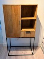 Boekenkast notenhout met la en deur 150cm x 80cm x 45cm, Ophalen, Met deur(en), Zo goed als nieuw, Minder dan 150 cm