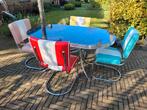 Bel Air diner tafel TO-26 + 4 slede stoelen sixties fifties, Huis en Inrichting, Stoelen, Ophalen, Overige kleuren, Zo goed als nieuw