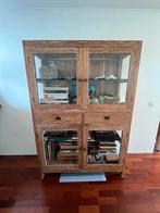 Teak houten vitrinekast, Ophalen, Gebruikt, Teakhout, 150 tot 200 cm