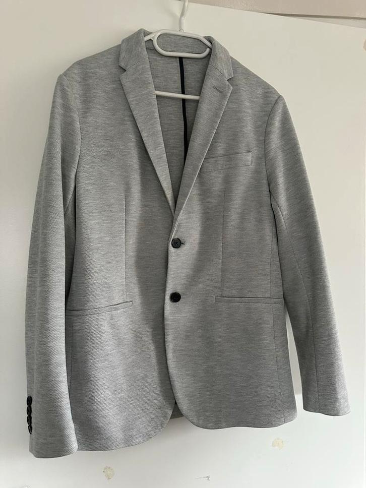 Zara Heren Blazer Grijs Maat L - Nieuw, Kleding | Heren, Kostuums en Colberts, Zo goed als nieuw, Maat 52/54 (L), Grijs, Verzenden