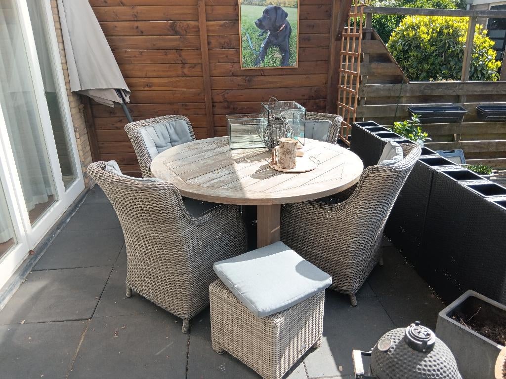 Net tuinset, Tuin en Terras, Tuinsets en Loungesets, 4 zitplaatsen, Gebruikt, Aluminium, Ophalen of Verzenden