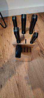 Messen blok met messen merk BK, Gebruikt, Ophalen of Verzenden, Rvs of Chroom, Vaatwasserbestendig