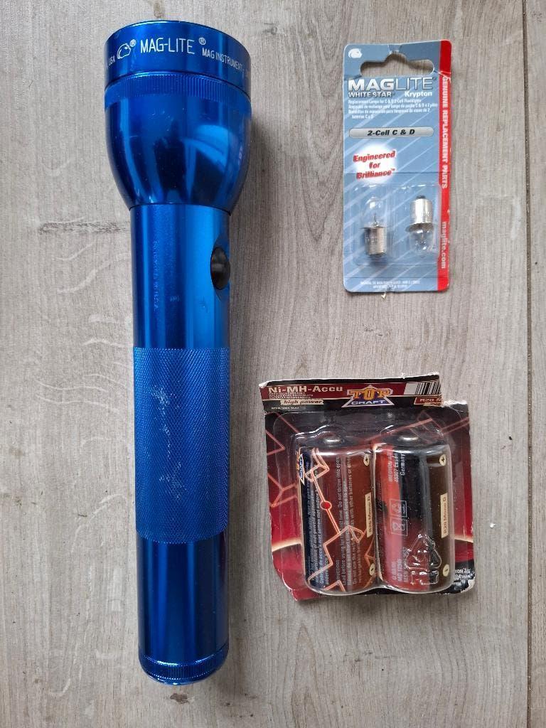 Maglite / Mag-Lite zaklamp 2 batterienj blauw, Ophalen, Zo goed als nieuw, Batterij