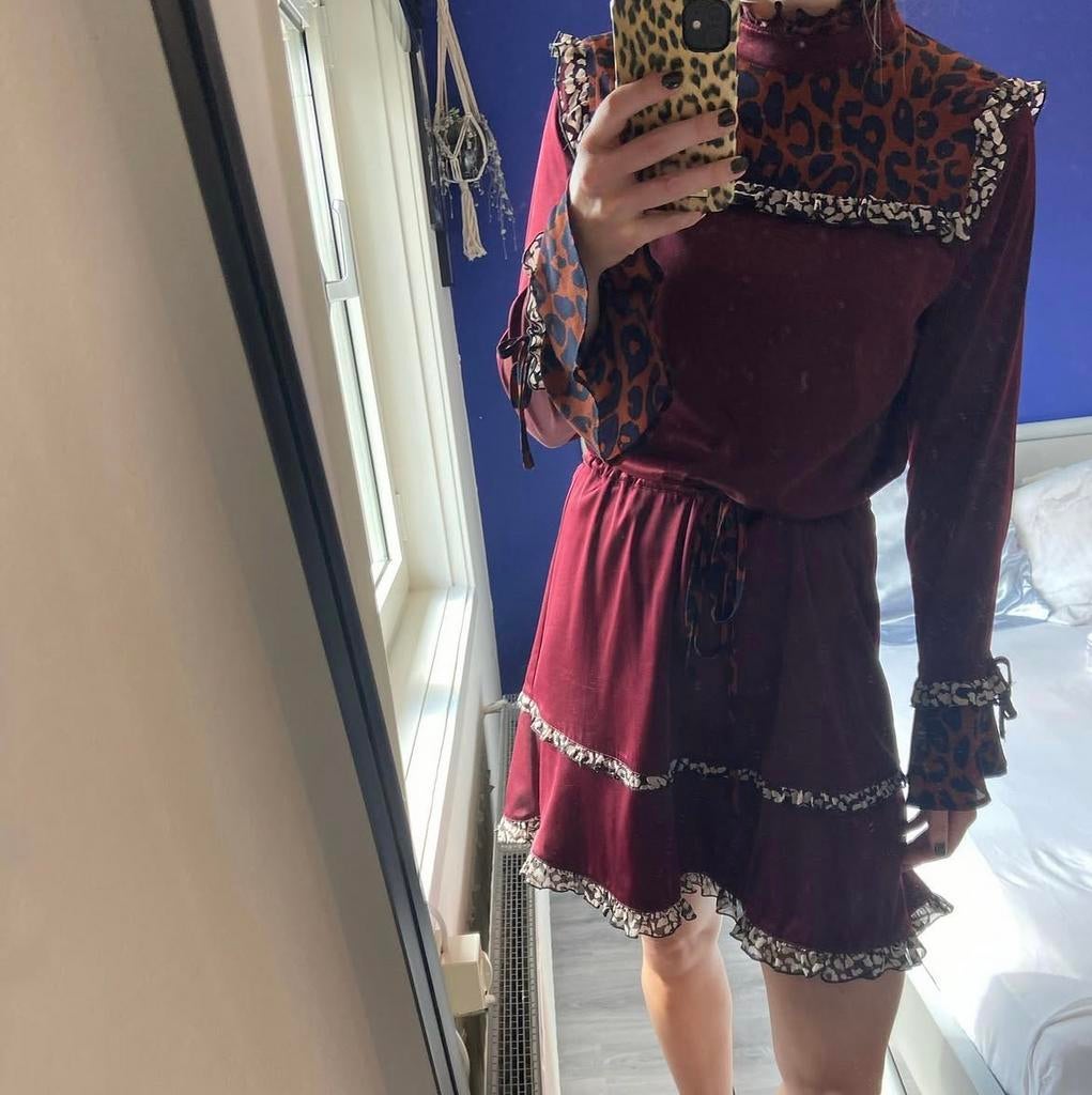Harper&Yve leopard jurk maat S, Ophalen of Verzenden, Zo goed als nieuw, Maat 36 (S), Boven de knie