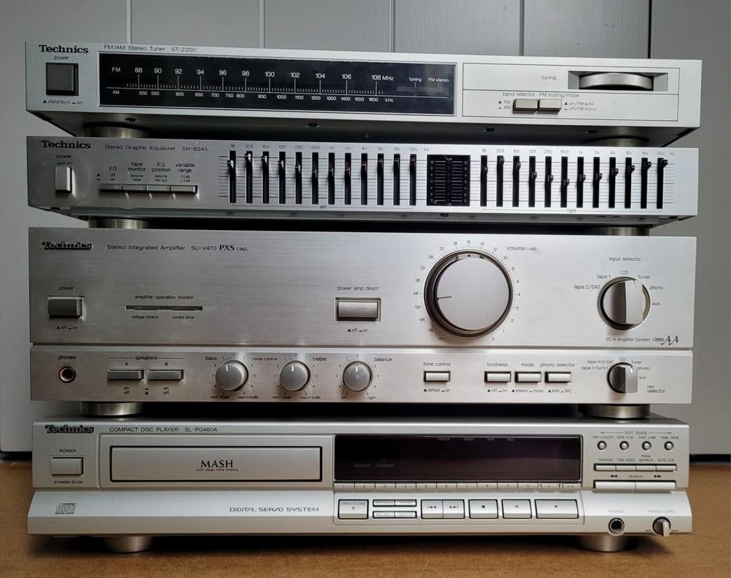 Technics Hifi Stereo Set - Versterker, Tuner, CD-speler, EQ, Gebruikt, Losse componenten, Tuner of Radio, Ophalen