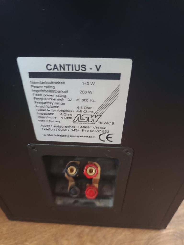 ASW Cantius V Vloerstaande Luidsprekers - Zwart, Audio, Tv en Foto, Luidsprekers, Zo goed als nieuw, 120 watt of meer, Front, Rear of Stereo speakers