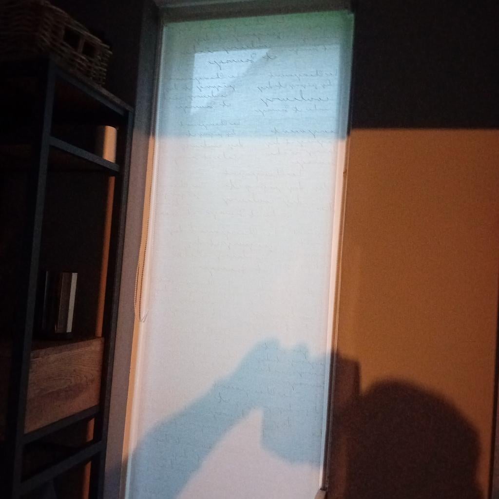 Wit /creme rolgordijn met patroon, Ophalen of Verzenden, Wit, 150 tot 200 cm