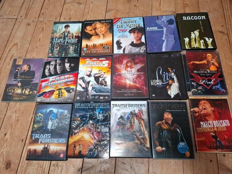 Groot DVD pakket met diverse films en concerten, Cd's en Dvd's, Vanaf 12 jaar, Ophalen, Zo goed als nieuw