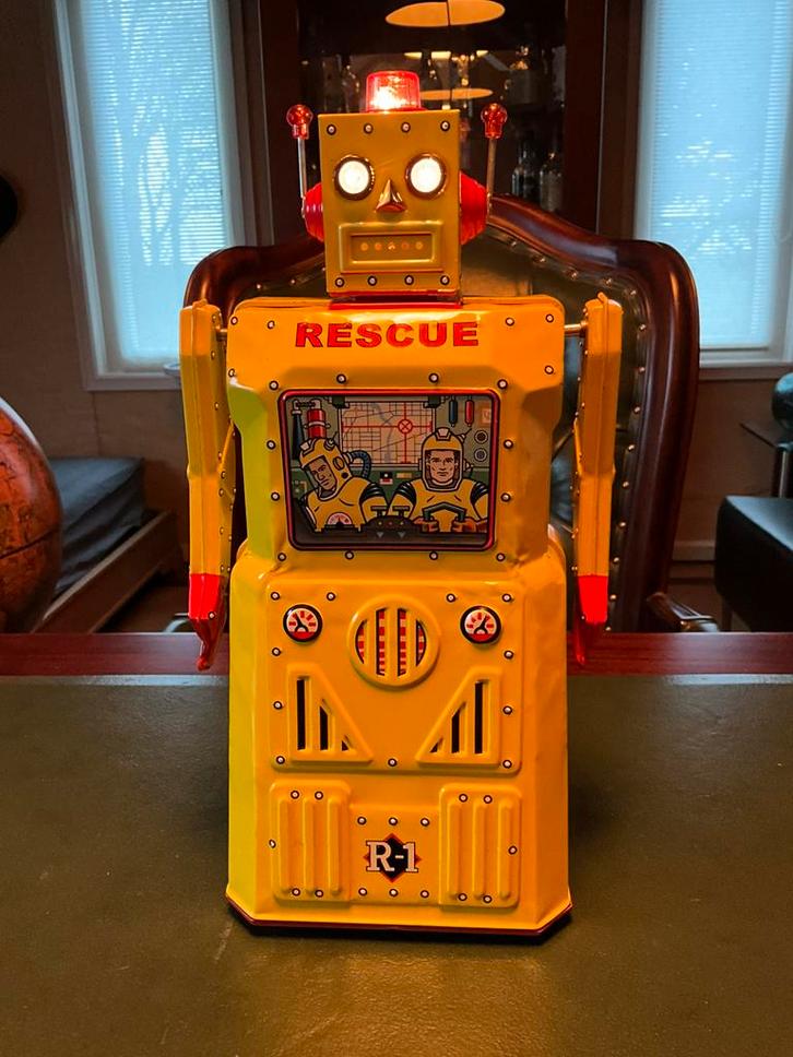 Antieke R1 Rescue robot bijzondere robot in originele doos, Antiek en Kunst, Antiek | Speelgoed, Ophalen of Verzenden