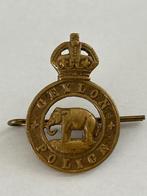 Orig. Ceylon Police capbadge koloniaal Sri Lanka olifant1960, Verzenden, Landmacht, Engeland, Embleem of Badge