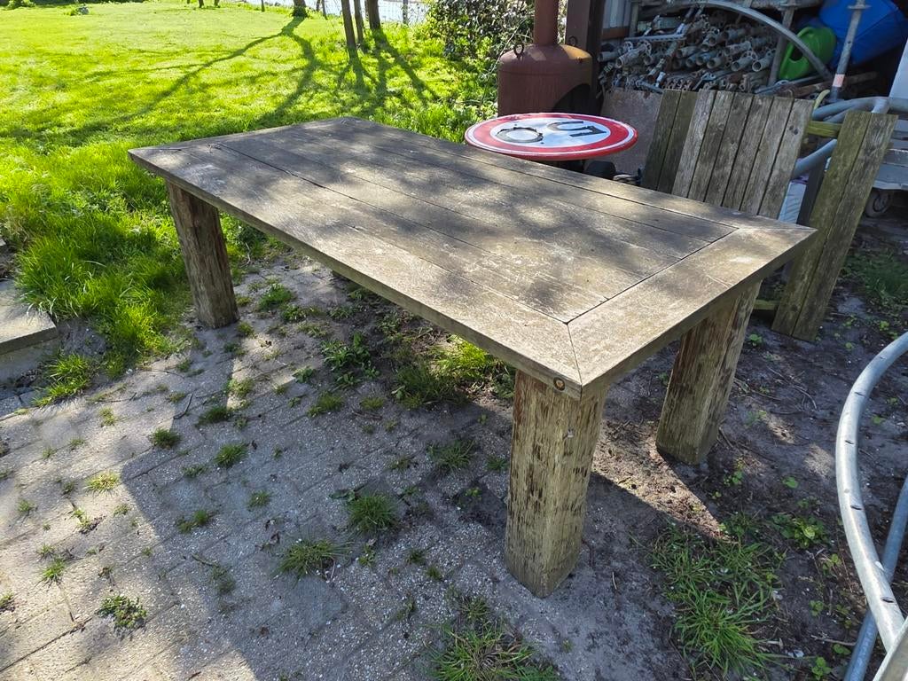 Hardhouten tuintafel, Tuin en Terras, Tuintafels, Ophalen, Gebruikt, Rechthoekig, Hout