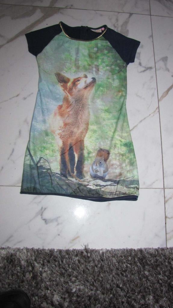 128 SOMEONE vos bos eekhoorn jurk, Kinderen en Baby's, Kinderkleding | Maat 128, Ophalen of Verzenden, Zo goed als nieuw, Meisje