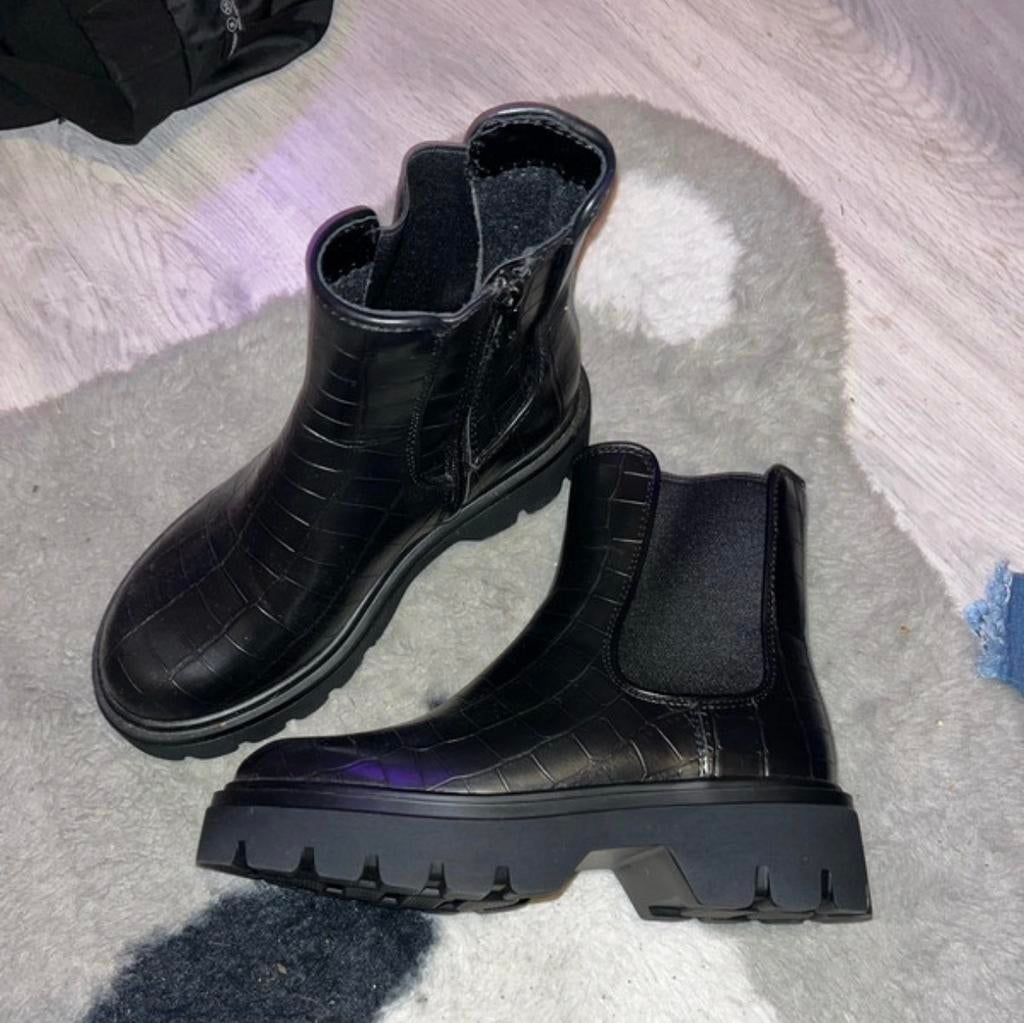 Snake print boots maat 36, Zwart, Lage of Enkellaarzen, Nieuw, Ophalen of Verzenden