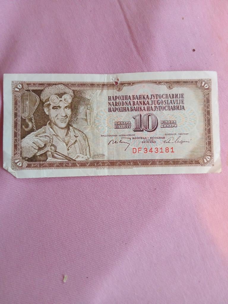 Joegoslavië 10 Dinara biljet 1965, Ophalen of Verzenden, Joegoslavië