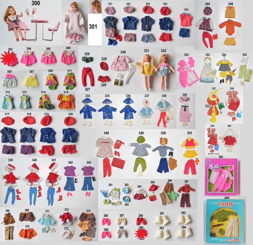 Vintage Barbie Tutti Todd Kleding uit de jaren 60 en 70., Ophalen of Verzenden, Gebruikt, Fashion Doll