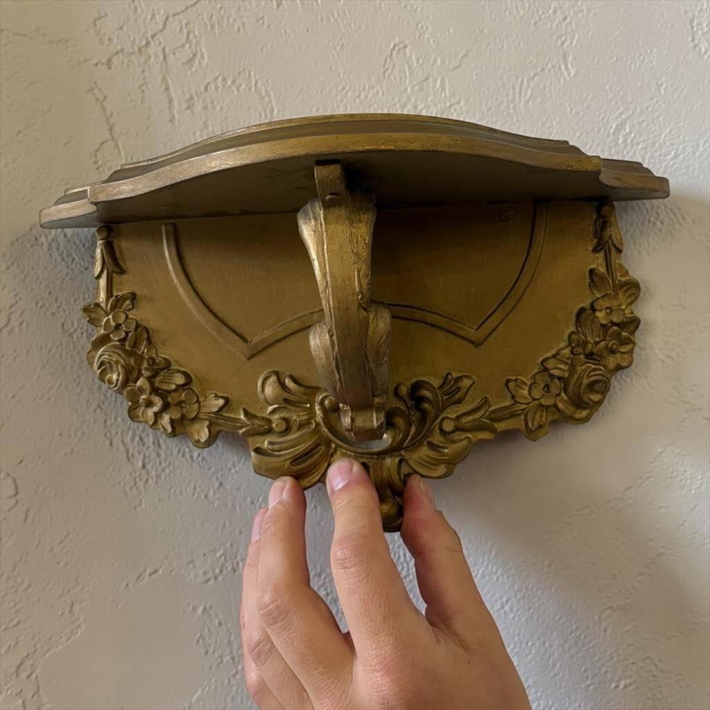 vintage houten gouden console tafeltje / hangtafeltje, Antiek en Kunst, Curiosa en Brocante, Ophalen