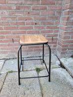 Krukje met metalen frame en houten zitvlak - 48x35 cm, Ophalen, Gebruikt, Hout