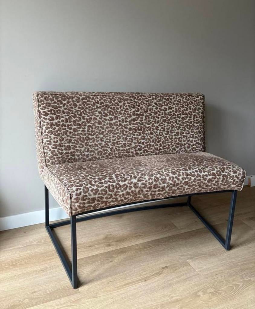 Leuk eetbankje met luipaardprint, Ophalen, Minder dan 75 cm, Tweepersoons, Zo goed als nieuw