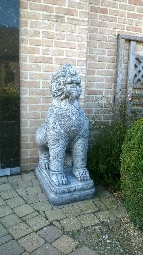 twee oosterse leeuwen, Ophalen of Verzenden, Nieuw, Steen, Dierenbeeld