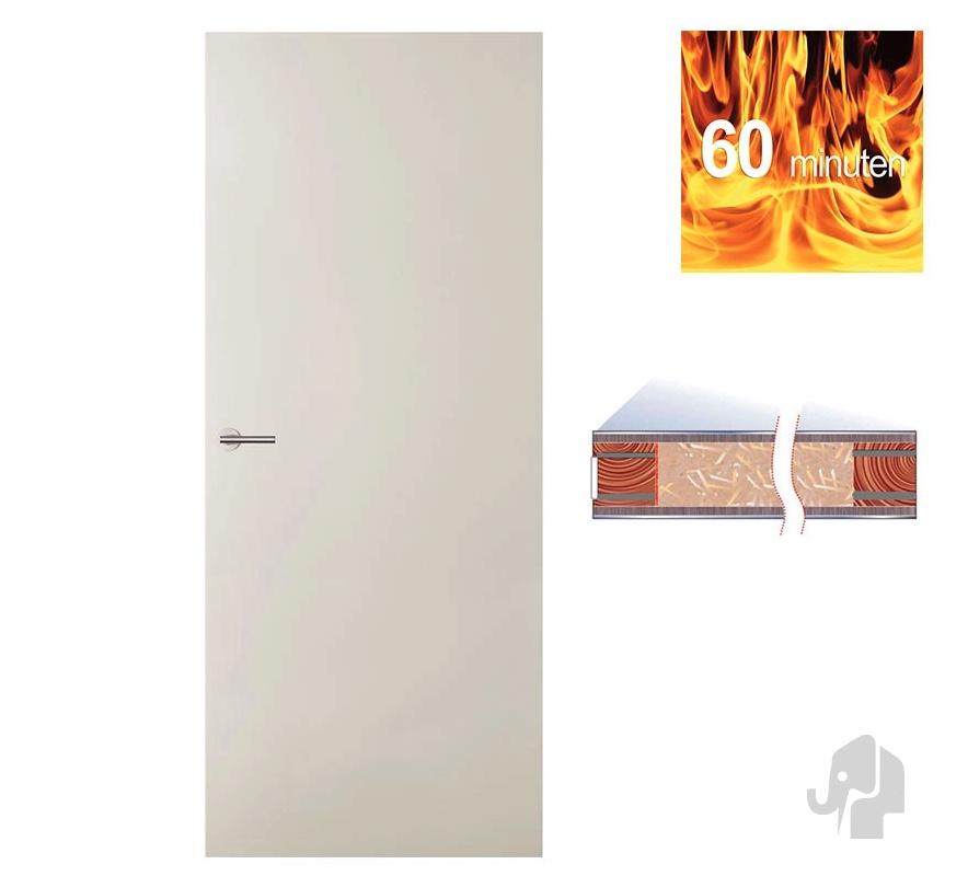 60 minuten brandwerende deur binnendeur in Stomp, Niet ingevuld, 80 tot 100 cm, Binnendeur, Niet ingevuld