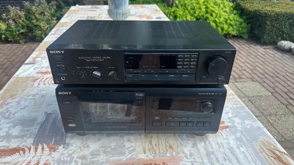 Sony STR-AV310 AV Control + Sony CDP-CX55, 50+1 CD-wisselaar, Ophalen, Gebruikt, Sony, Minder dan 60 watt